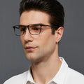 Luxury Men square Hydronalium Optical Glasses Frames Flexible  Eyewear Ultralight Metal Eyewear Rectangle Spectacle Eyeglasses