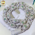 Luxury Big Eye Special 925 Sterling Silver Iced Out Gra Certificate Bracelet Moissanite Cuban Link Chain