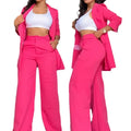 2024 Large Size Autumn/Winter Women's Sexy Solid Color Small Suit Casual Office Wear Elegant Coat 2pcs Set