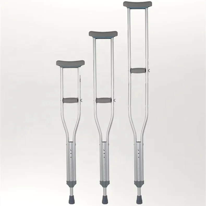 MSMT Metal Axillary Crutch Walking Aids Wholesale Elderly Disabled Rubber Feet Crutches Christmas Indoor Ornament Crutches