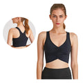 Plus Size New Arrival Women Fitness Gym Wear Crop Top With Removable Pads Adjustable Front Wrinkle Workout Sport Yoga Bra