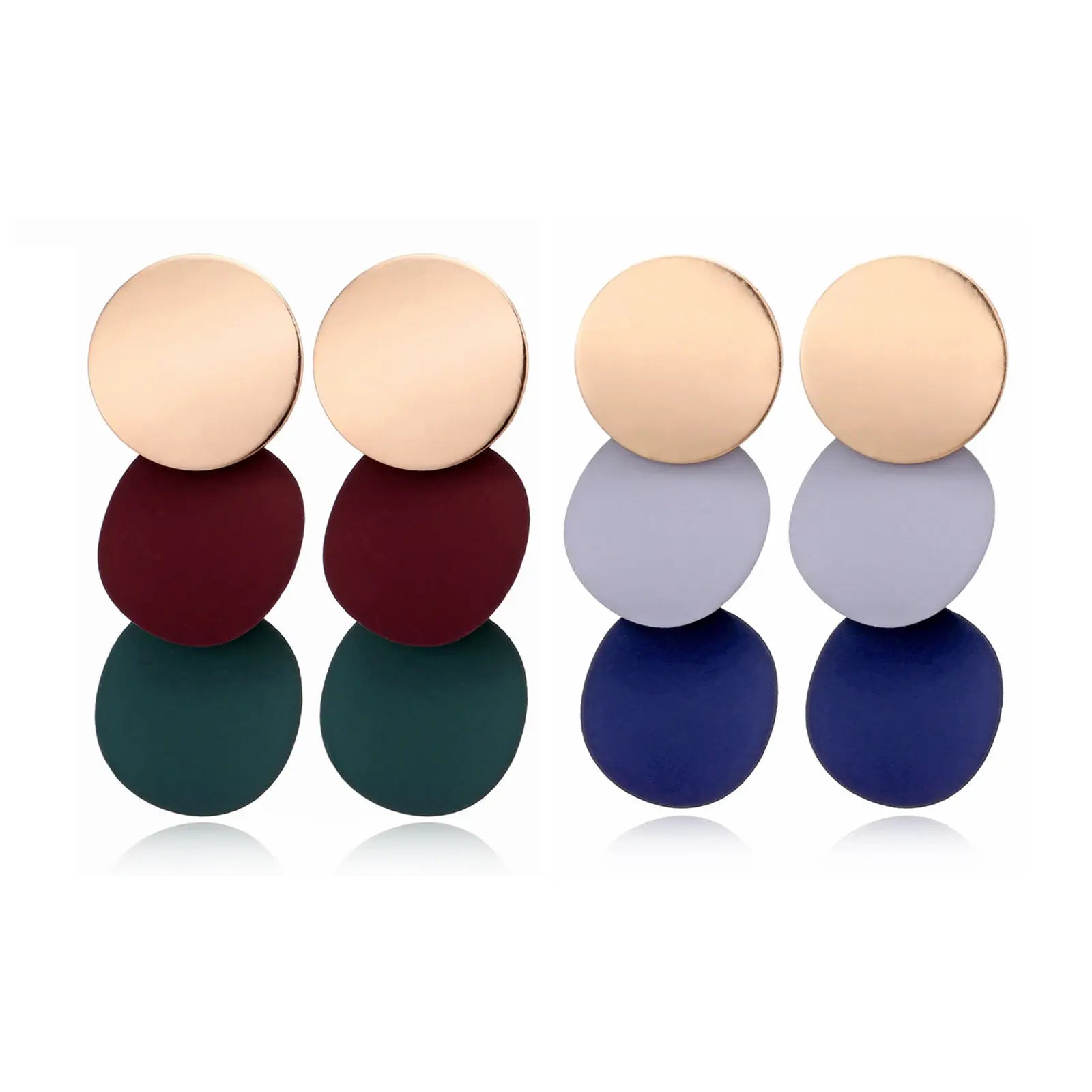 Vintage Geometric Three Layer Circular Tassel Earrings for Woman Exaggerated Long DIsc Earrings Female Fashion Jewelry Gifts