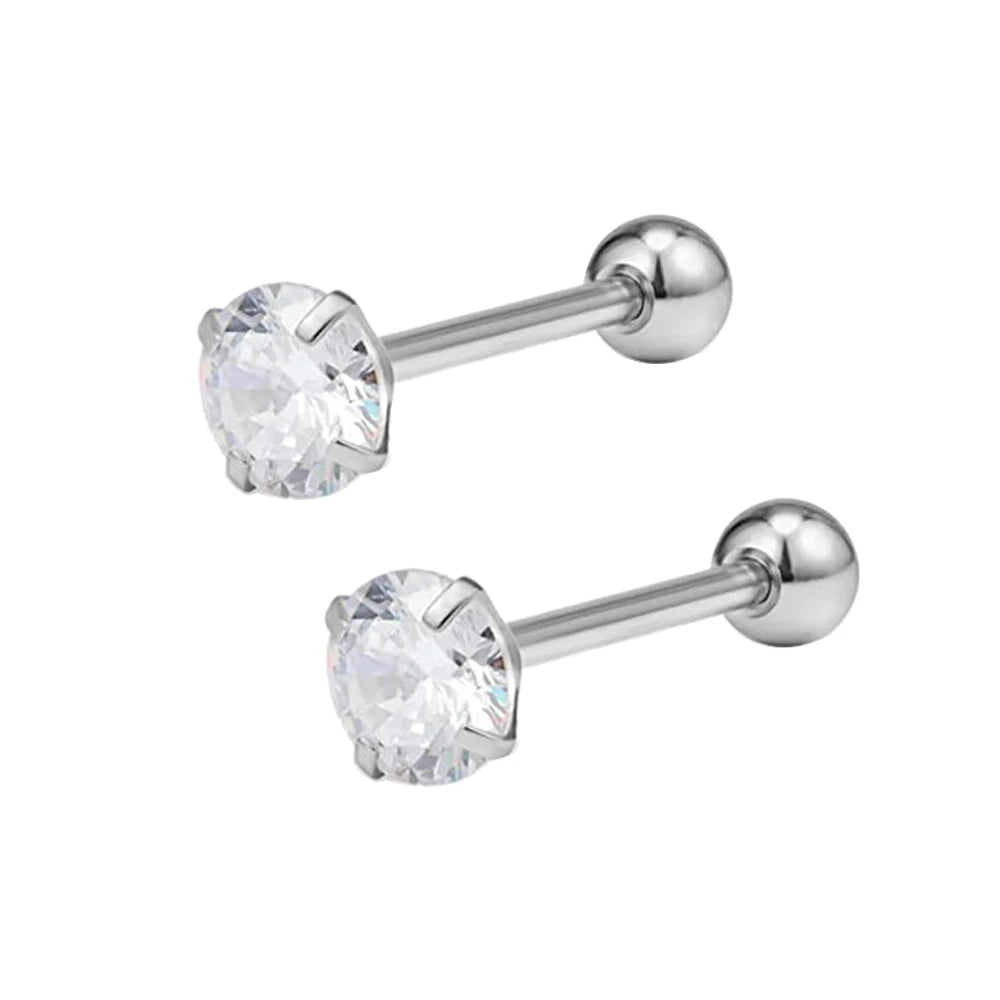 14G Surgical Steel Tongue Rings Body Piercing Jewelry for Women Men Big Zircon Tongue Barbell Rings for Wholesales Tongue bar 16