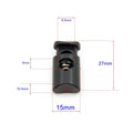 Wholesale 27x15x10.5mm Black Good Quality Cord Lock Cord Stopper Spring Plastic Stopper Rope Buckle