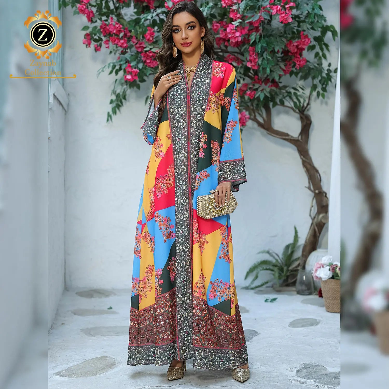 Zaynab Abaya Luxury Abaya Dubai Ramadan Kaftan Women Muslim Dress Turkey Wholesale Dubai Abaya