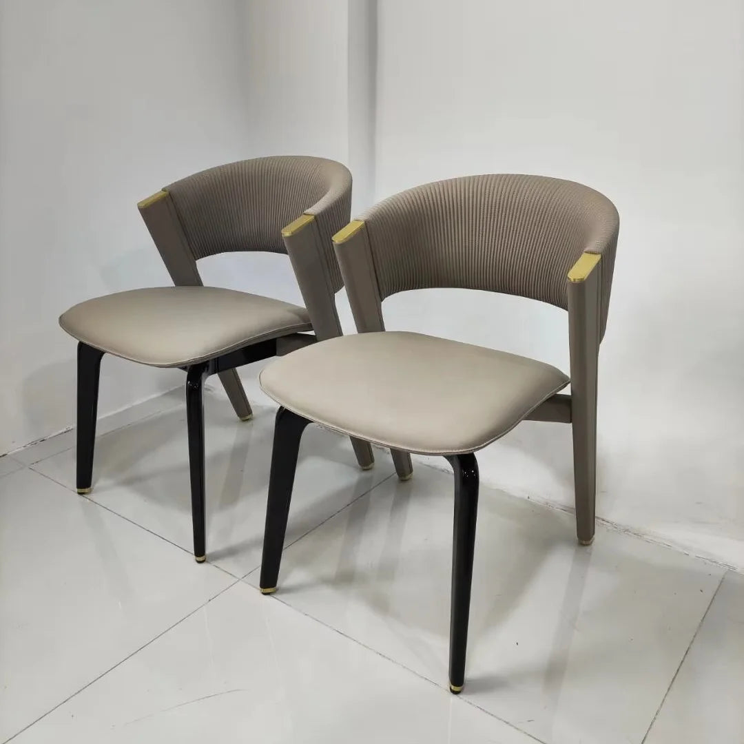 Modern Luxury Nordic Solid Wood Dining Room Furniture Set 2-Piece PU Leather Restaurant & Kitchen Chairs for School Use