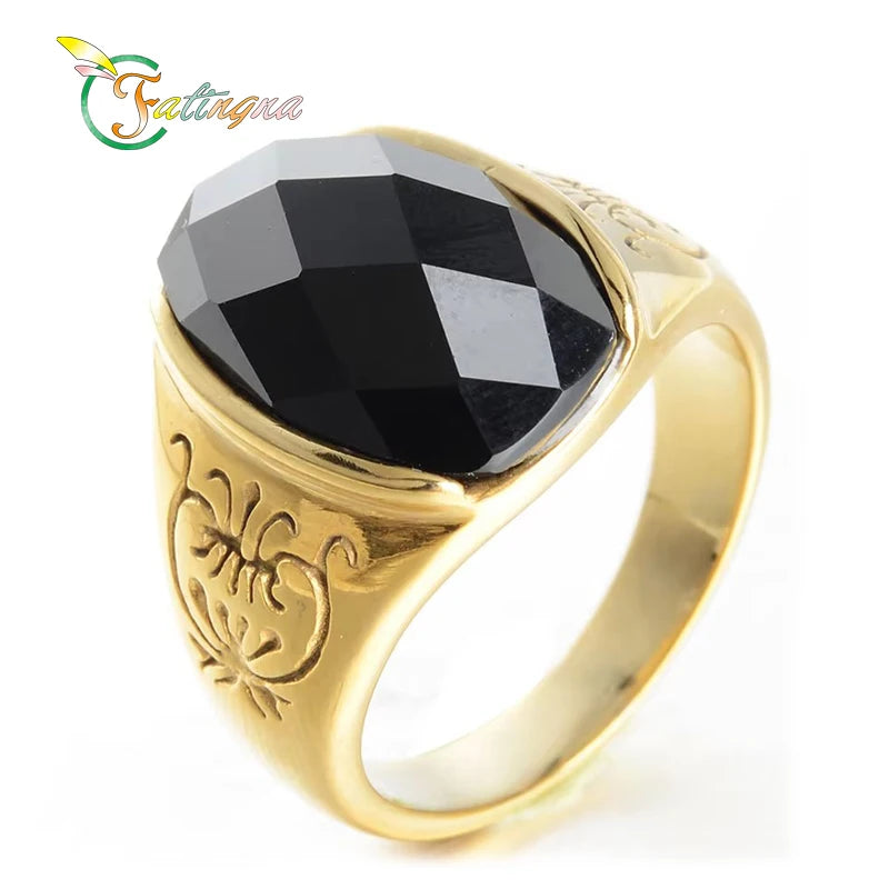 Fatingna Wholesale Dubai Light Luxury Domineering Local Tyrant Gold Diamond Men Rings