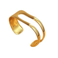 18K Gold Plated Vintage Style Stainless Steel Cuff Bangle Bracelet for Women Open Wide Wrist Wrap Bracelet for Parties