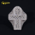 Promotion GRA Certificate 925 Sterling Silver Gold Plated Hip Hop Jewelry VVS Diamond Moissanite Hip Hop Cross Men Ring