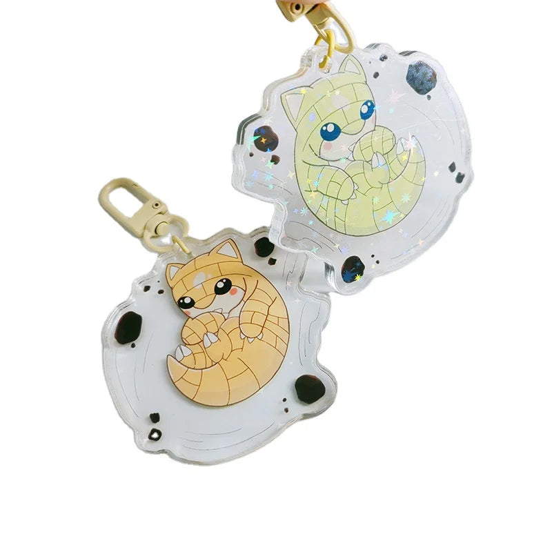 Anime Cute Bunny Shaker clear Holographic Kawaii Acrylic Keychain Blanks