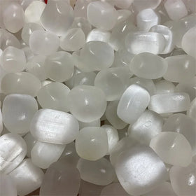 Wholesale Natural Polished Selenite Quartz Gravel White Selenite Tumbled Crystal Stones
