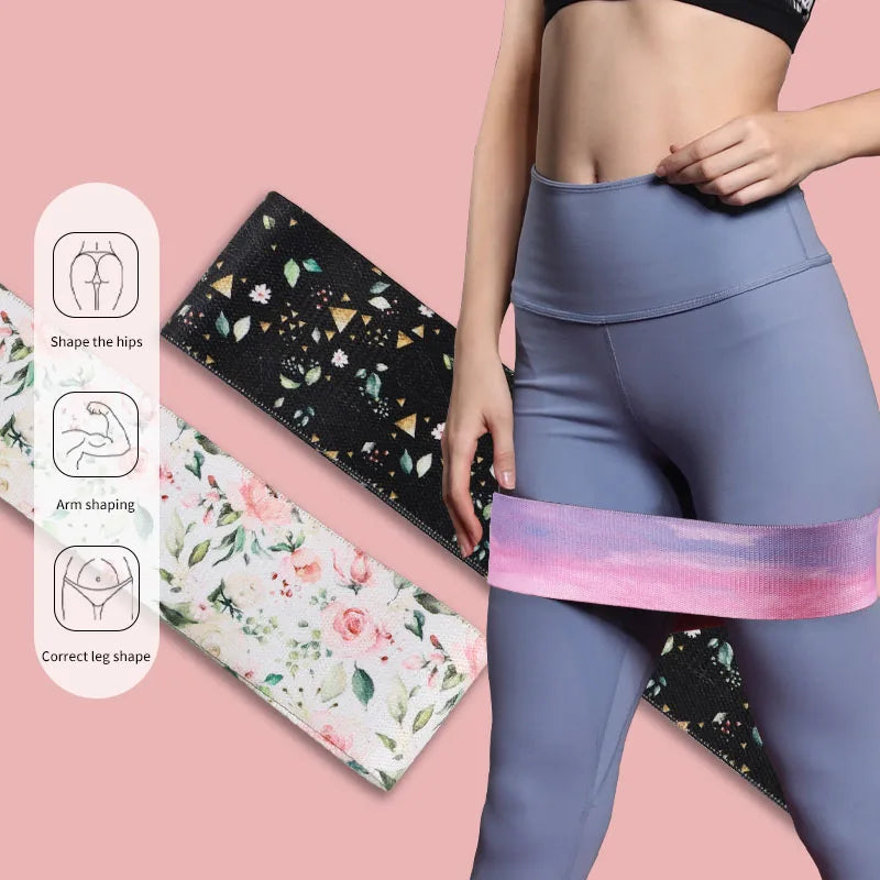 1011-3#New Arrival Gradient Color Custom Printing Fabric Booty Band Elastic Hip Resistance Band