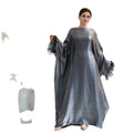 Wholesale 2025 New Islamic Clothing Women Shining Abaya Dubai Modest Dress With an Inside Belt Dresses for Women L0073