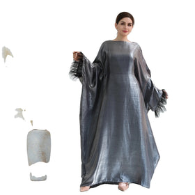 Wholesale 2025 New Islamic Clothing Women Shining Abaya Dubai Modest Dress With an Inside Belt Dresses for Women L0073
