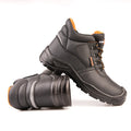 Fashion Black Leather Waterproof Classical Safety Shoes Outdoor Foot Protective Shoes