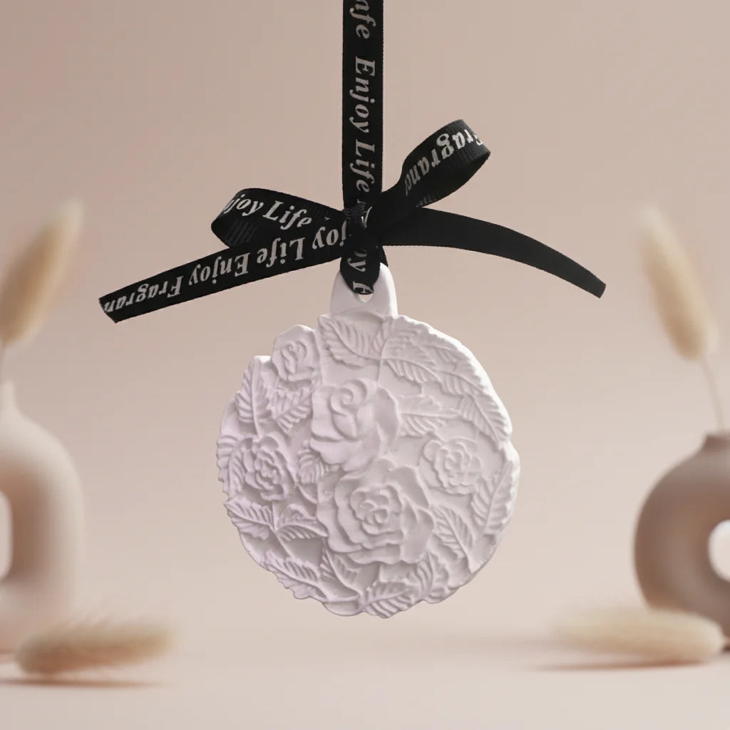 Wholesale Hanging Car Wardrobe Air Freshener Scented Ceramic Aroma Plaster Porcelain Flower Home Fragrance Oil Reed Diffuser