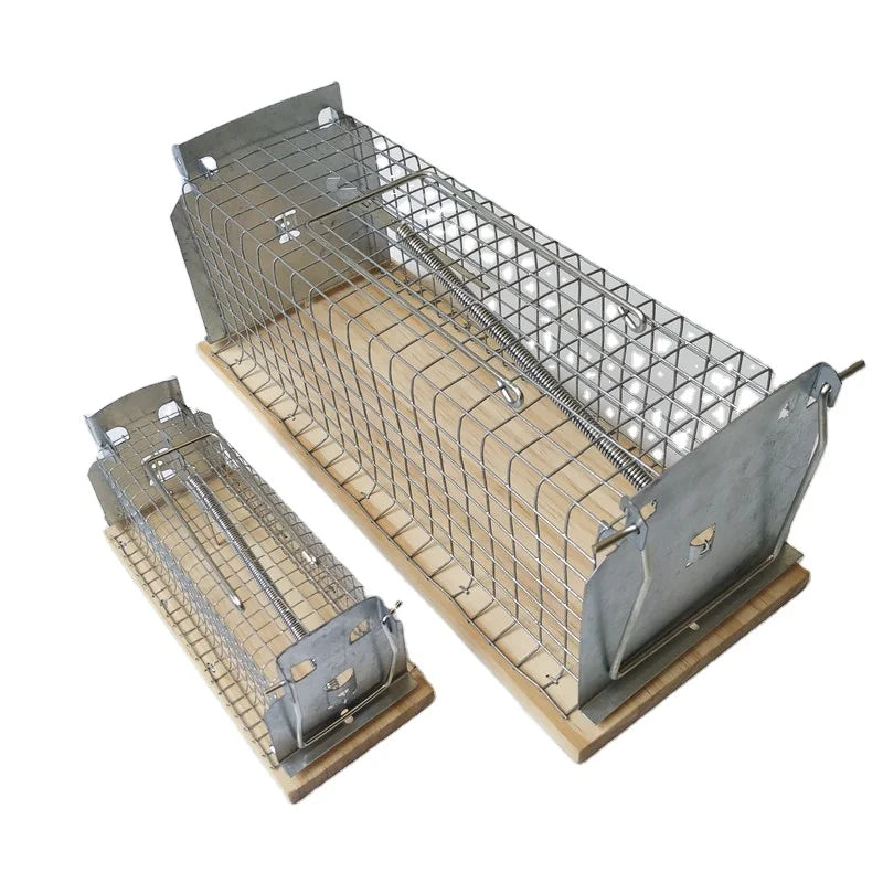 Large Metal Rat Trap Cage Humane Garden Live Mouse Trap Reusable Rodent Trap Cage