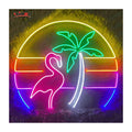 Dropshipping Custom Palm Tree Mountain Sunset Neon Sign for Restaurant Room Wall Decor Led Neon Lights
