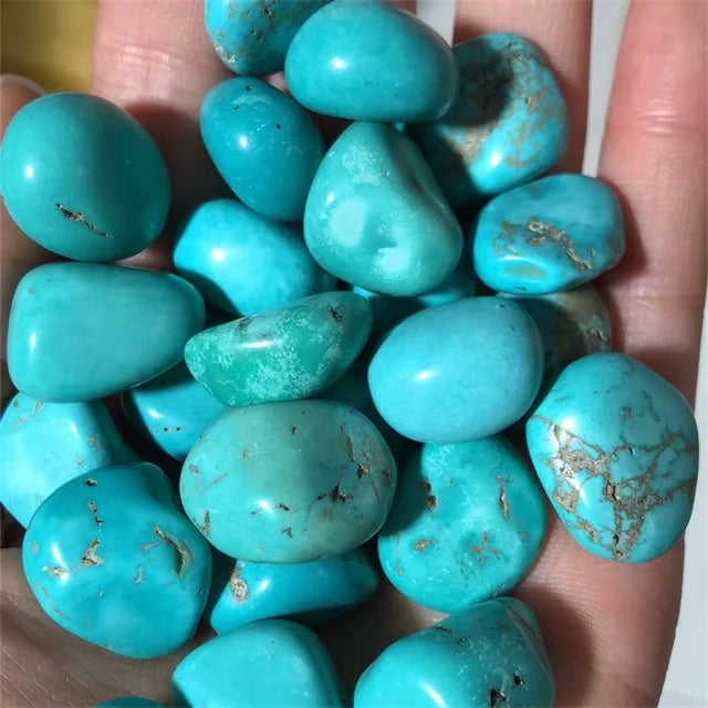 New Arrivals 15-20mm Crystal Spiritual Gemstone Blue Green Turquoise Crystal Tumbled Stones for Decor