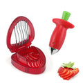 Kitchen Gadgets Manual 2-Piece Stainless Steel Strawberry Slicer Handle Fruit Cutter for Household Use for Vegetables Fruits