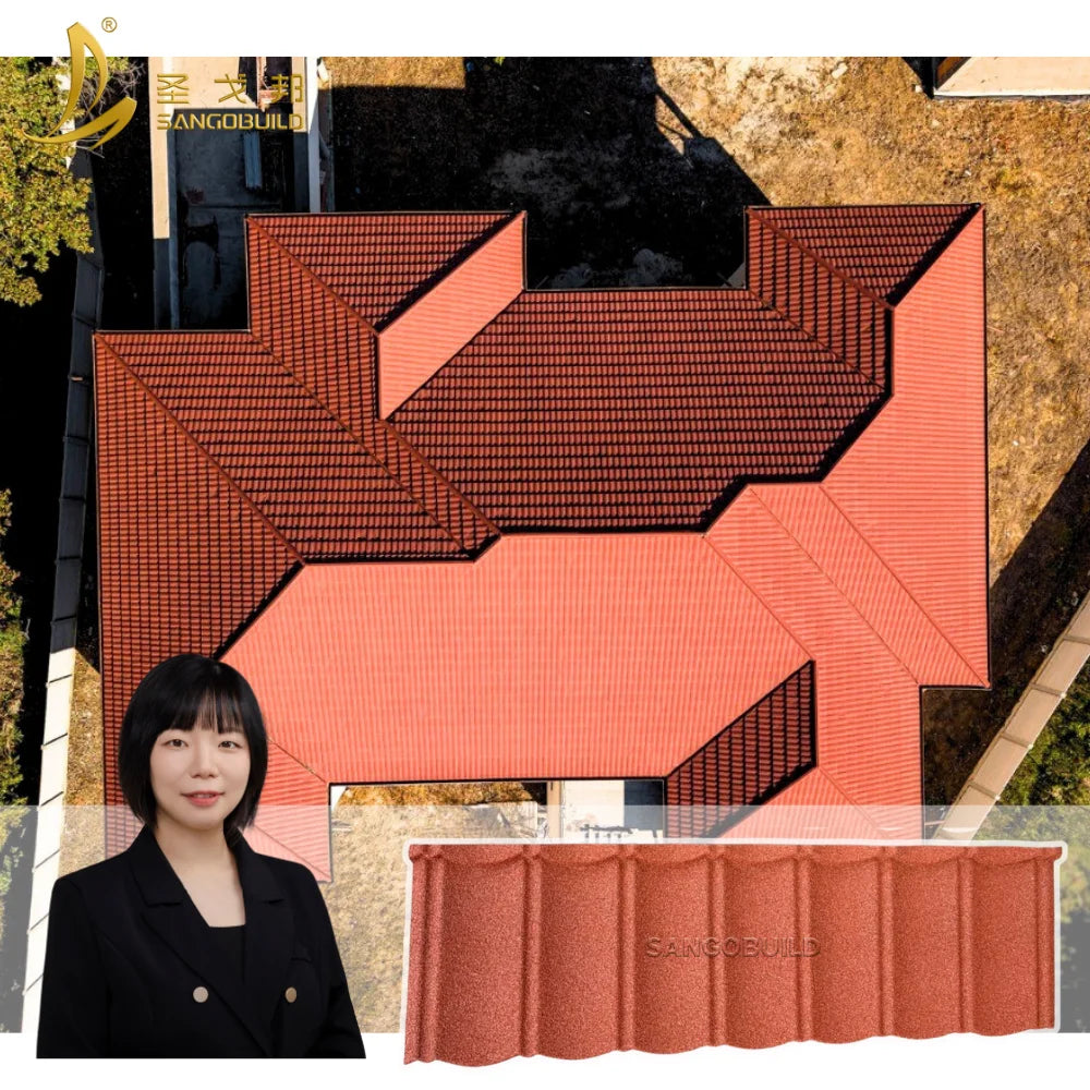 Modern Roofing Material Customized Lightweight Aluminum Roofing Sheets Waterproof Bond Stone Coated Metal Roof Tiles