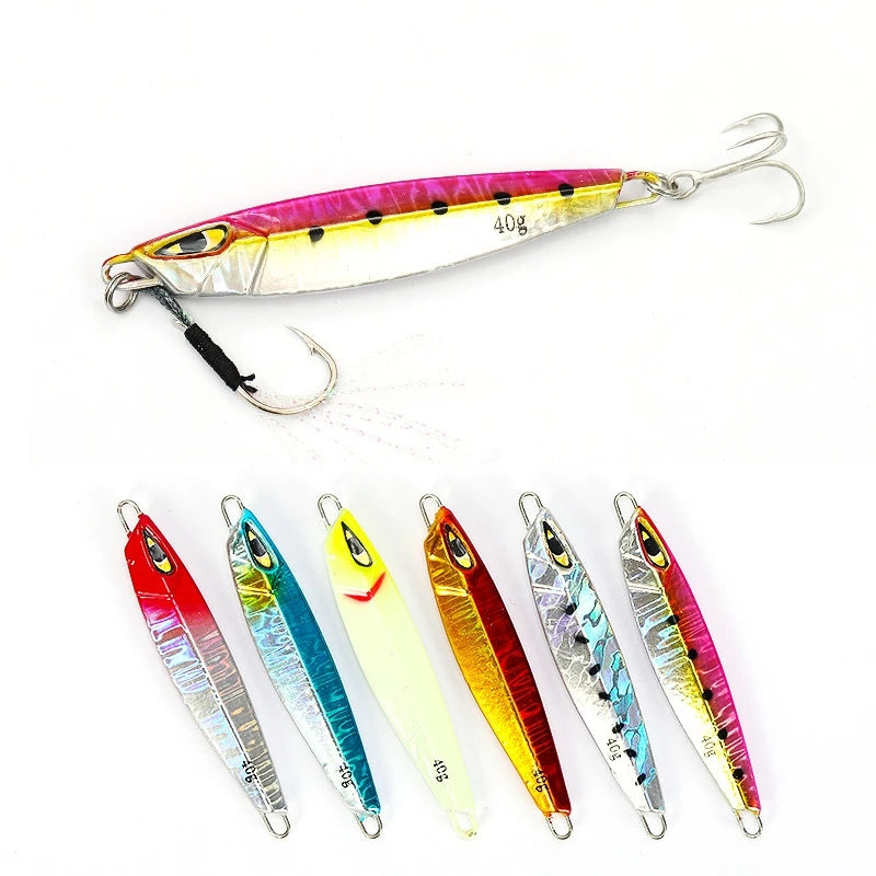 SNEDA 15g 20g 25g 30g 40g Casting Jigs Shore Casting Slim Metal Jig Lure Jig Artificial Bait for Saltwater Fishing