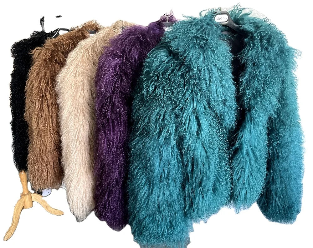 QC23057 New Mongolian Lamb Fur Jacket
