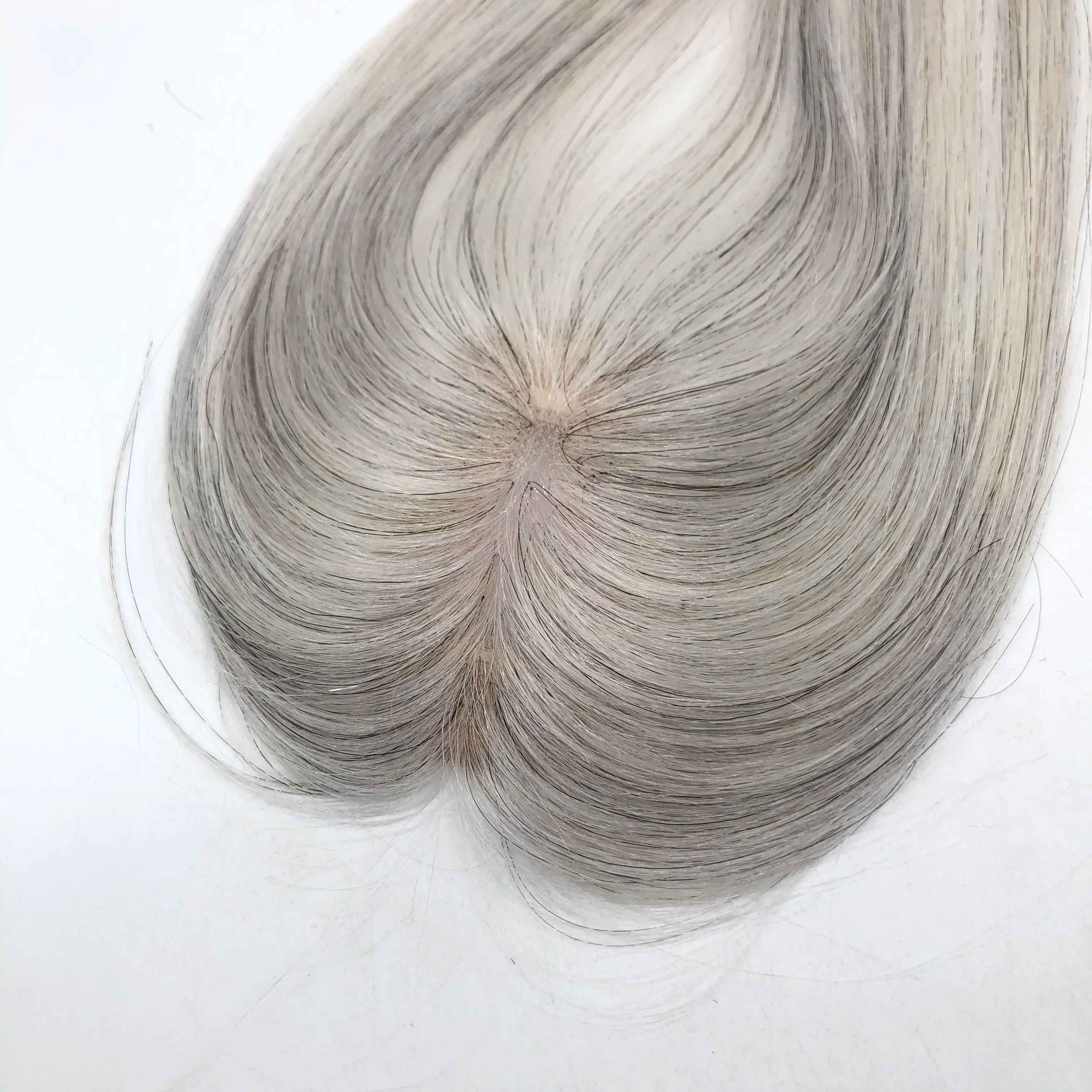 NL 3D Hair Bangs Grey Virgin Hair 10inch for Women 4x8cm New Arrival Design 100% Real Human Hair Extension Replacement Wholesale