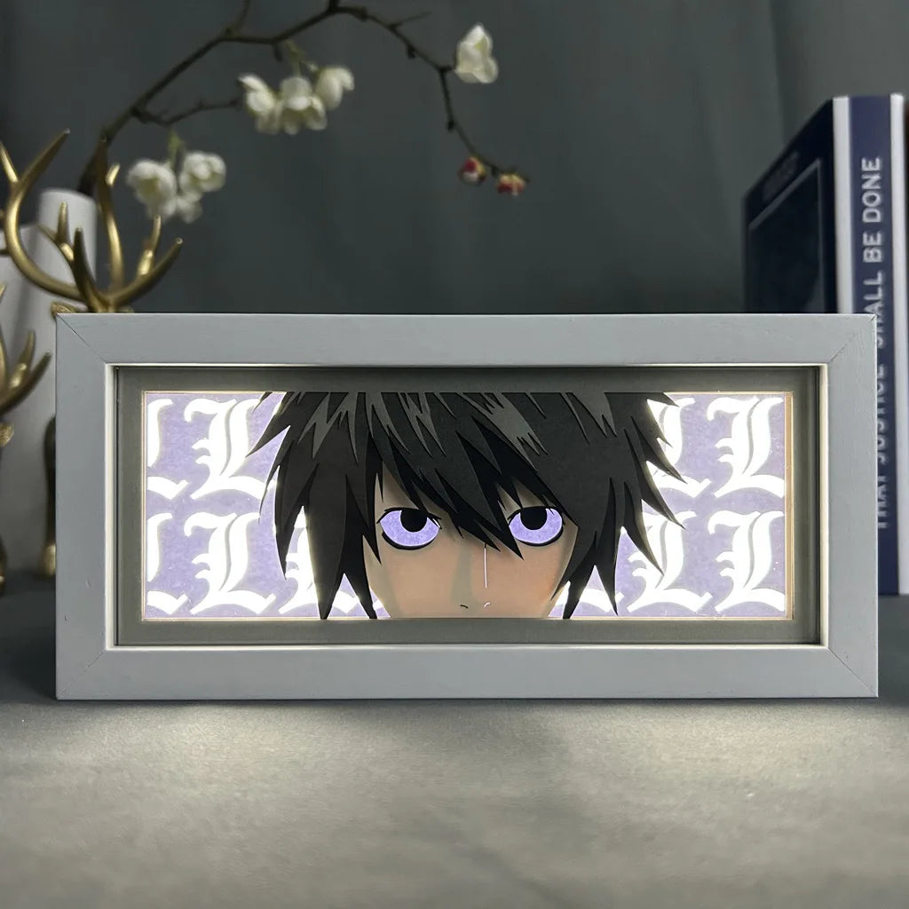 162 Styles Death Note L Kira 3d Paper Carving Lamp Dragoned Ball Goku LED Anime Light Box Outdoor Cosplay Series Craft
