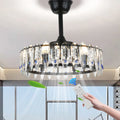 20.6'' Modern LED Ceiling Fan with Light Bulb Black Chandelier Pendant Remote Control Contemporary Design