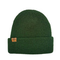 New Products Custom Leather Patch Checked Waffle Knit Beanie Hats