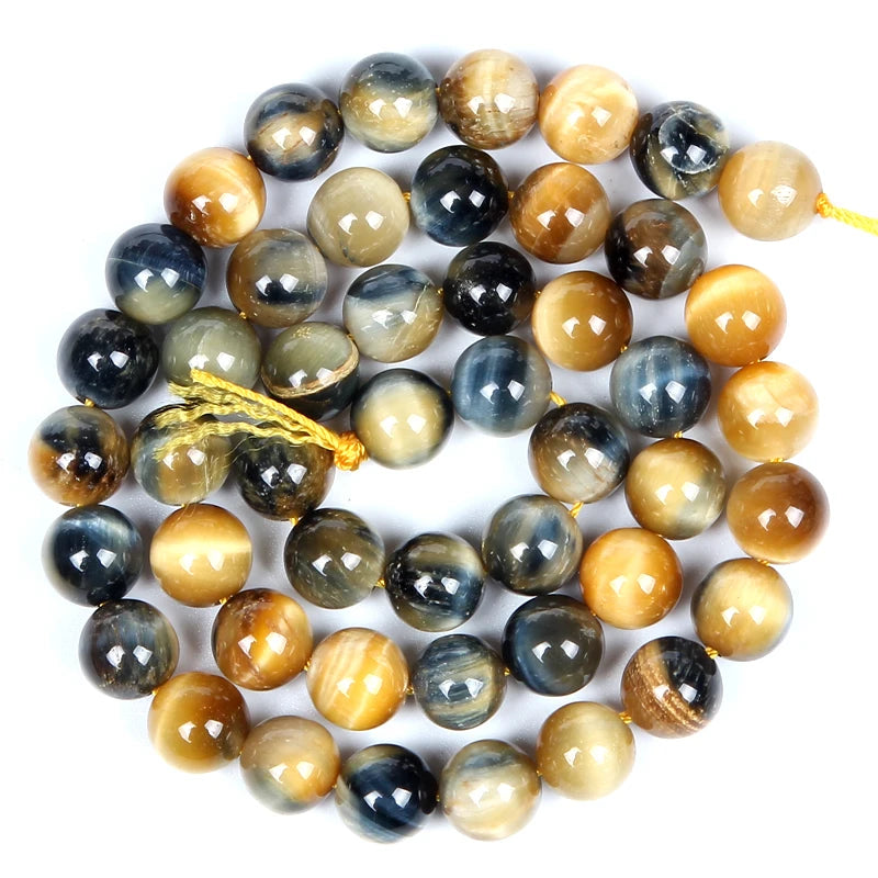Natural Stone Beads Dream Tiger Eye Stone Round Loose Beads for Jewelry Making Needlework Bracelet MegaBDM