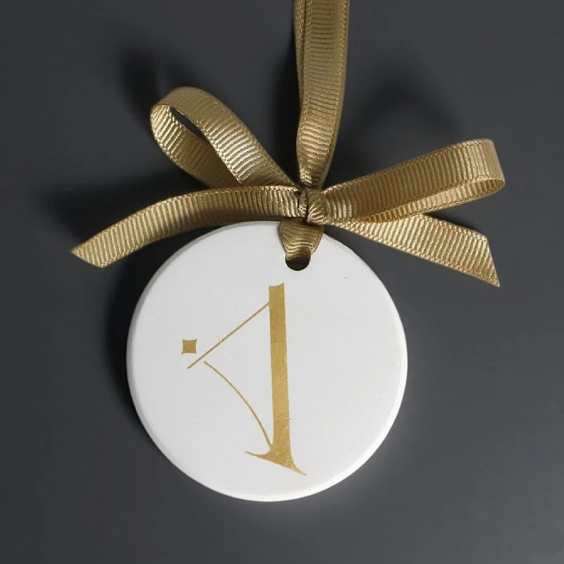 OEM Customized Logo Ceramic Round Piece Pendant Home Car Decoration Aroma Stone Essential Oil Perfume Aroma Air Freshener