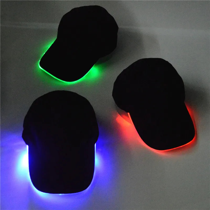 LED Light-Up Baseball Cap for Festivals Parties Glow Hip-hop Performance Club Stage Rave Accessories Promotional Party Supplies