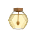 Hot Sale 250g 500g 1kg  Clear Glass Jar Storage Honey Glass Bottle with Wooden Dipper and Cap