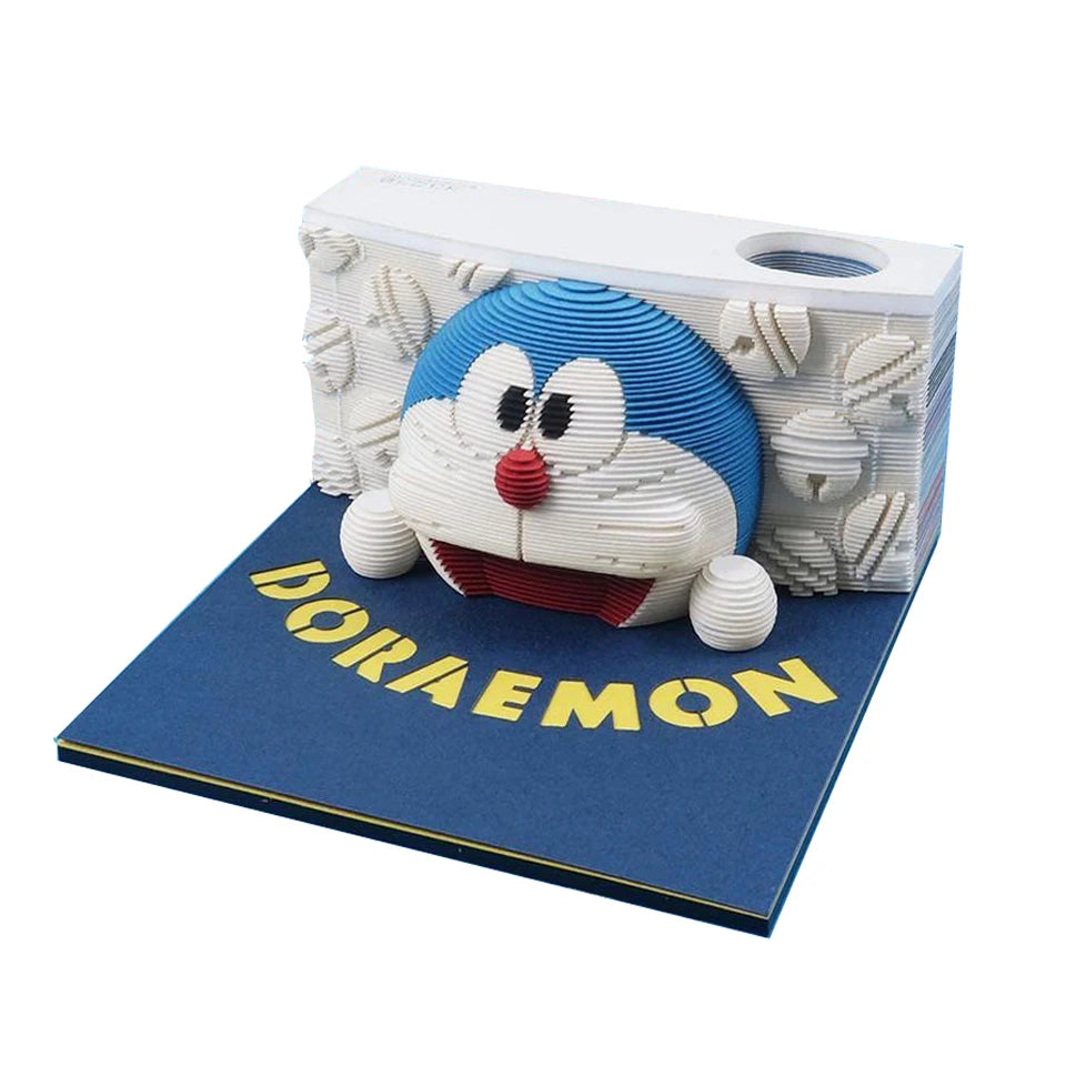 Gift Items 2026 Creative Product Doraemon Notes Paper Crafts Corporate Gift Items Art Gifts 3d Notepad Home Decoration