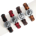 Wholesale Vintage Leather Bracelet with Taiji Eight Trigrams Pattern Braided Charm Bracelets for Gift Chinese Tai Chi Jewelry