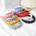 JO Handmade Braided Twist Cloth Headband with Fabric & Plastic for Women-5 Colors Candy Color Fashion Hair Accessories Wholesale