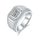 Hot Selling Engagement Jewelry  White Gold Plated Silver 925 1ct D Color VVS Moissanite Diamond Men Wedding Band Ring