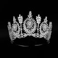 Handmade Luxury Miss Universe Pageant Crowns 4 Inches Zircon Gold Plated Wedding Crowns Bridal Hair Accessories Tiaras