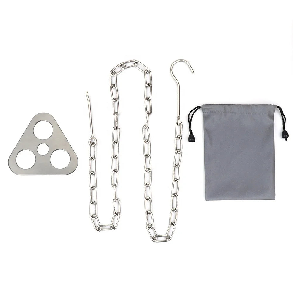 Portable Outdoor Camping Picnic Cooking Tripod Steel Hanging Chain Pot Holder