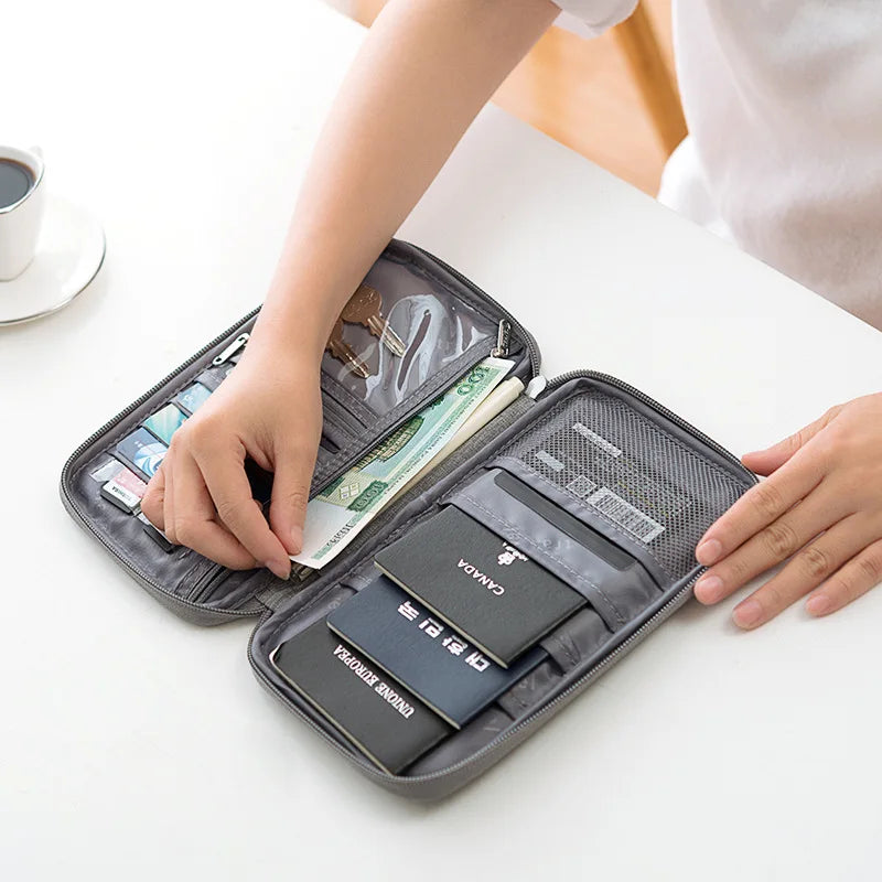 Passport Bag Waterproof Portable ID Organizer Multifunctional Cationic Card Case Clutch ID Bag