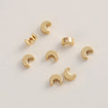 Crimp Bead Cover 14K Gold Plated Smooth Moon Shape Beads Brass Isolation Bead Bracelet Material