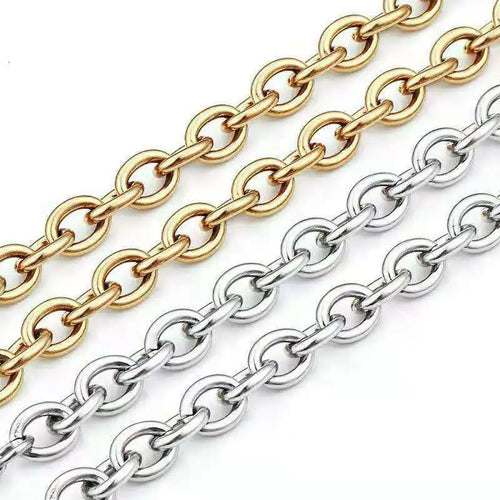 0.3mm 0.4mm 0.5mm 0.6mm Line Diameter Stainless Steel Rolo Chain Necklace Meter Wedding Engagement Gift Jewelry Accessories