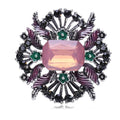 Retro Style Alloy Flower Brooch Pin Fashion Accessories Women's Clothes Decoration Plated Rhinestone Crystal Bag Engagement