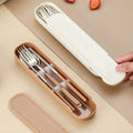 304 Stainless Steel Silverware Portable Cutlery Set Spoon Fork Chopsticks 3pcs Set Can Be Customized Logo