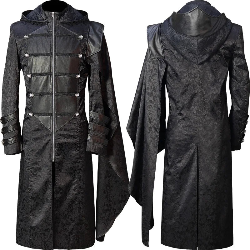 Steampunk Medieval Gothic Knight Pirate Assassin Trench Coat Suit Cosplay Middle Ages Retro Cape Costumes