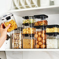 GUDE Kitchen Large Capacity Plastic Airtight Storage Bottles Jars Air Free Refrigerator Dry Food Box 10L PET+PP Container