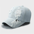 Custom Fashion Ladies Women Girls Baseball Denim Wholesale Distressed Washed Hole Unstructured Dad Hats