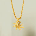 Olivia Simple Gold Sun Pendant Stainless Steel Women Sunshine Pendant Fashion Sun Necklace Jewelry